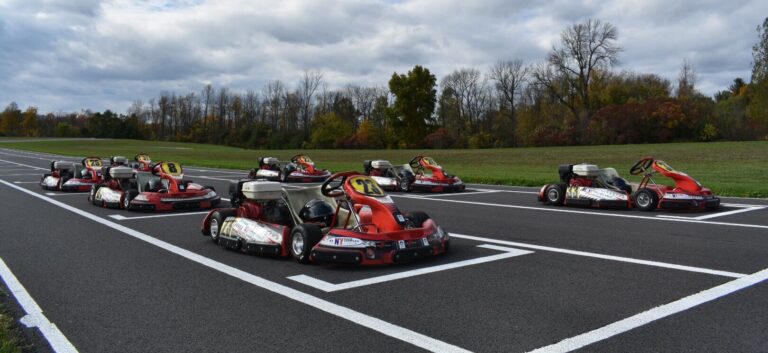 Karts on the grid ready to race